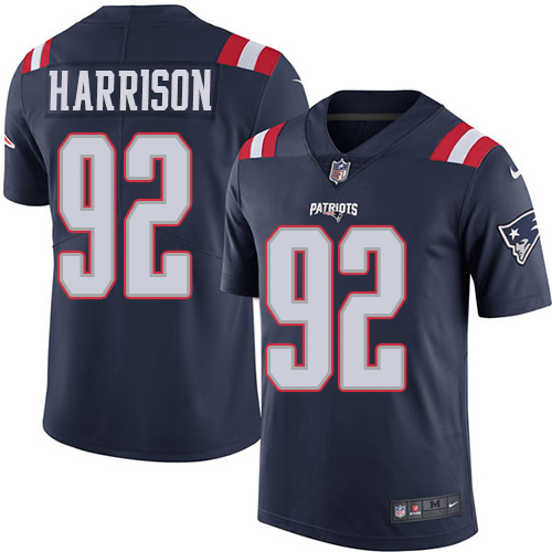 Nike Patriots #92 James Harrison Navy Blue Men's Stitched NFL Limited Rush Jersey